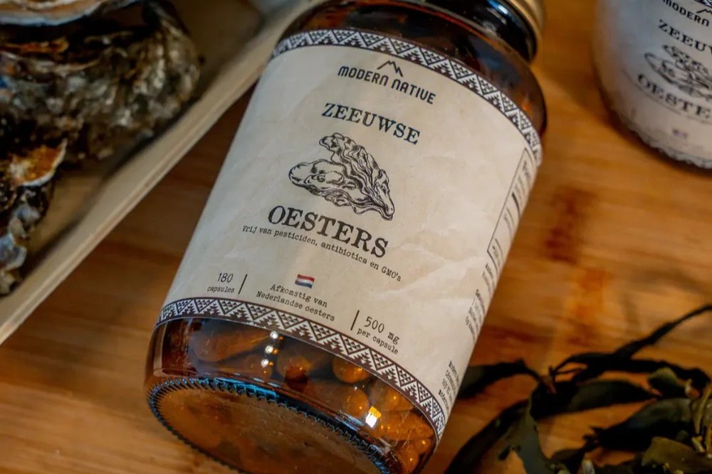 Freeze-dried oyster supplement with 500 mg oyster capsules